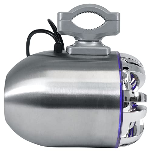 Image of Rockville WB50KLS 5.25 in 250-Watt Peak /125-Watt RMS Marine Wakeboard Tower Speakers with LED Lighting, Polished Silver, 4-Ohm, 4 Pieces