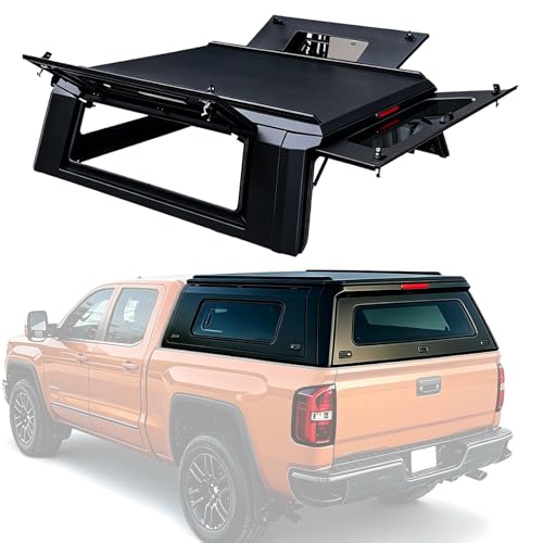 HBZDZD Hard Camper Shell Truck Bed Cap Topper for Ford F-150 2004-2026 5.5ft Short Bed丨Heavy Duty Waterproof Pickup Bed Cap Canopy with Lock丨Hardtop Tonneau Cover Accessories(Style B)