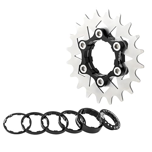 HillMiles MTB Single Speed Bike Freilauf, 12/13/14/15/16/17/18/19/20/21/22T Single Speed Kassette, Fahrrad Freilauf Single Speed Umbausatz mit Abstandshalter (20T)