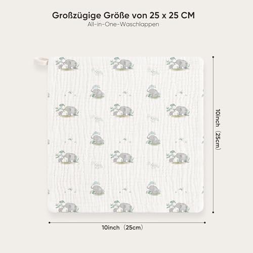 Bearmoss Baby Musselin Waschlappen Moltontücher 100% Baumwolle Weiche Spucktücher Baby… – Ansicht 4