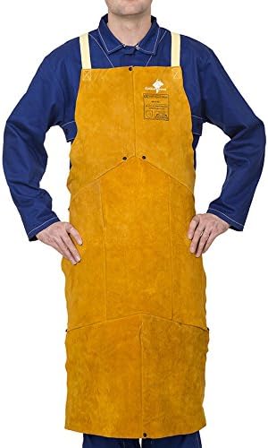 Weldas Welding Bib Apron, Self Balancing Strap System, 44-2142 (107cm x 60cm) Golden Brown