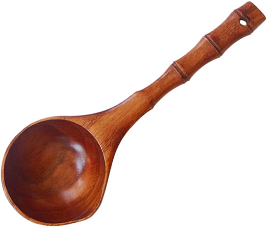 Wooden Spoons for Cooking,Wooden Soup Spoon Kitchen Catering Spoon Flour Scoop Laddle Chinese Soup Ladle Nonstick Ladle Porridge Spoon