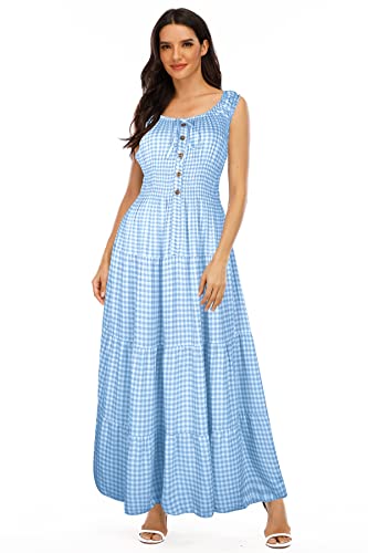 Image of OSTOO Women's 2026 Summer Boho Floral Print Tiered Casual Flowy Long Maxi Dress
