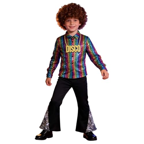 Chemise à paillettes métalliques brillantes enfant dotée d'une doublure anti-grattage