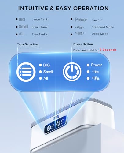 SUNPOW Ultrasonic Jewelry Cleaner Machine– Dual Chambers for Contact Lenses & Jewelry - image 5