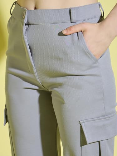 Image of DIMPY GARMENTS Full Length Straight Fit Solid Cargo Pants | Women Casual Pant Combo-Pack of 2