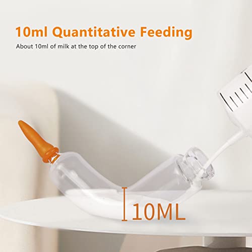 Glass Pet Milk Feeding Bottle with Curved Design, 10ml Kitten Puppy Newborn Feeder Kit for Hamsters Small Animals Nursing Supplies - Image 4
