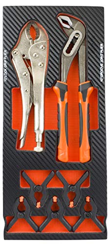 Fischer Darex 810904 Module de rangement comprenant 1 pince multiprise et 1 pince étau, Noir