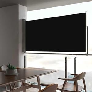 Myheimly Seitenmarkise 80 x 300 cm Schwarz