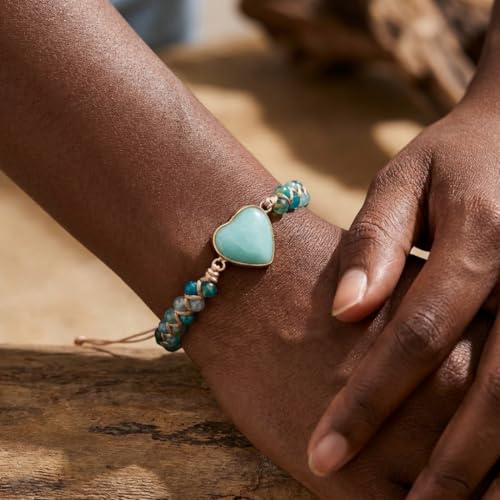 Image of YGLINE Boho Handmade Natural Stone Bead Wrap Wrist Statment Bracelet Jewelry Collection
