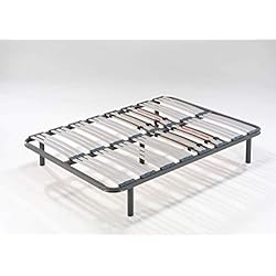 Somier Flex 105 HOGAR24 ES Somier multiláminas con reguladores lumbares (4 Patas Incluidas)-Altura de Las Patas 32cm- 105x180cm
