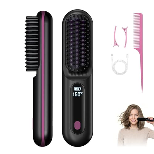 Jetta Brosse Coiffante Pour Cheveux Courts Volumelift,Céramique Ionique,Anti-Frisé,Racine Volumisée,Style Salon À La Maison (Noir)