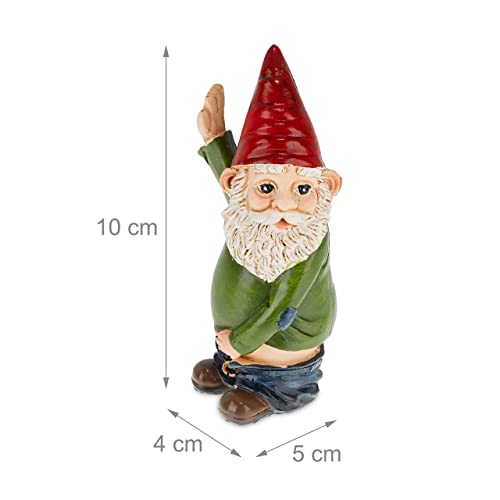 Relaxdays Peeing Gnome, Rude Figurine, Weatherproof, Frost Resistant, Garden Statue, Polyresin, Multicoloured, 10 x 5 x 4 cm - Image 4