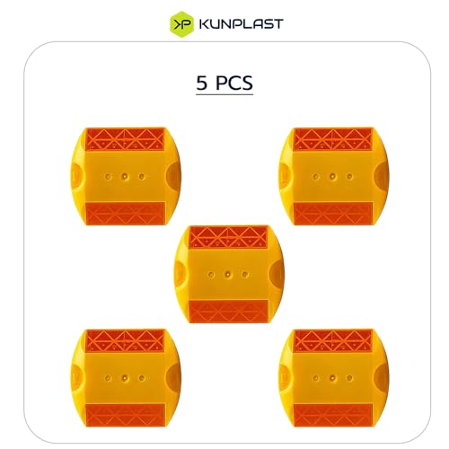 Image of 3M Yellow Road Studs /Reflectors (10cm x 9cm) for Enhanced Road Safety - Ideal for Speed Bumps, Sidewalks, Pedestrian Crossings, Freeways & Driveways (Pack of 5)