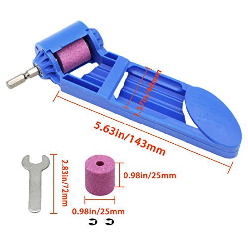 CZS Drill Bit Sharpener Portable Diamond Drill Bit Sharpening Tool Corundum Grinding Wheel for Iron-based Drill Bits Fit Width Range 5/64”-1/2” (2-12.5mm),with Extra Corundum Grinding Wheel and Wrench - Thumbnail 6