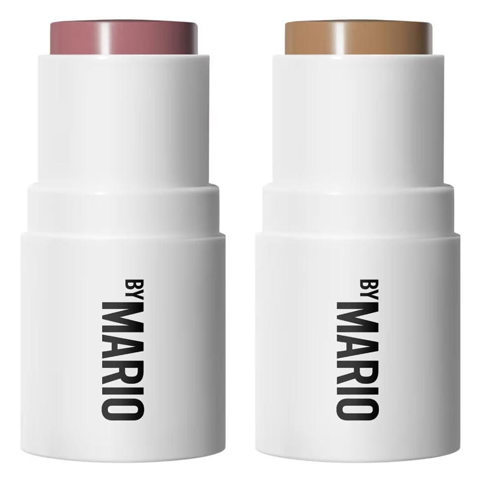 MAKEUP BY MARIO ORIGINAL | Sculpt & Pop On the Go - Duo Mini Contorno y Blush | 2 * 4 gramos | by BELLA | (LIGHT MEDIUM/DUSTY ROSE, 4 gramos (Paquete de 1))