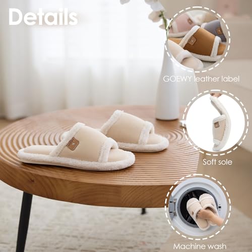 Image of GOEWY Cross Band Slippers for Women with Cozy Memory Foam Machine Washable | Open Toe Summer Cute Slipper,Soft Black House Shoes Slides,Indoor Outdoor Non-Slip Slip On,Gifts for Women Ladies Her Mom