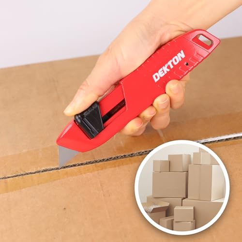 Dekton Self-Retracting Knife – Safety Utility Knife with Automatic Blade Retraction | Ergonomic Handle | Ideal for Cutting Tasks, DIY, and Professional Use | Durable and Easy to Carry 4 Dekton Self-Retracting Knife – Safety Utility Knife with Automatic Blade Retraction | Ergonomic Handle | Ideal for Cutting Tasks, DIY, and Professional Use | Durable and Easy to Carry - Image 4