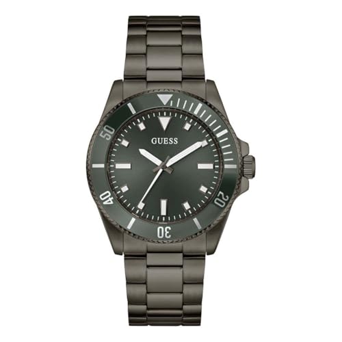 Montre homme Guess Cliff GW0968G3 en acier noir premium avec cadran vert haute précision