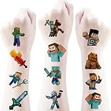 40pcs M.i.necraft Temporary Tattoos. Cartoon M.in.ecraft Themed Birthday Party Favors, Gifts, Home Activities, Class Prizes, Carnival & Christmas Rewards