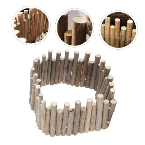 ibasenice Holzzaun Spielzeug für Hamster Chinchilla aus Naturbelassenem Holz 30cm Multifunktionaler Haustier Zaun Käfigzubehör für Kleintiere