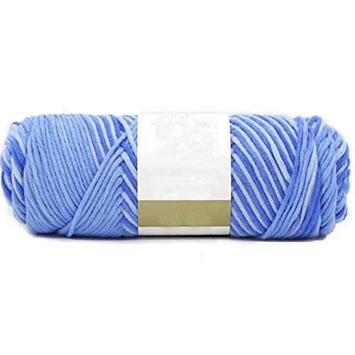 Image of Soft Cotton Crochet Yarn - Blue & Gray Gradient - 500g /1.1lb - Super Soft, Warm - Perfect for Sweater, Bag, Hat, Scarf - DIY Knitting Yarn