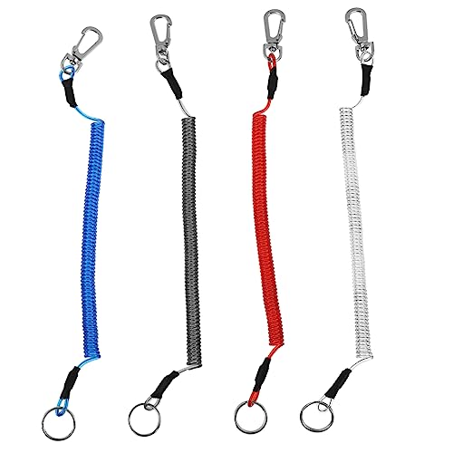 Sosoport Wire Spring Rope for Fishing Lanyard Carabiner and Practical for Outdoor Use
