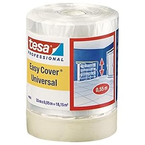 Tesa 04368-00012-03 Easy Cover 4368 Premium schilderrepp (met afdekfolie 33 m:550 mm)