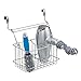 mDesign Over-Cabinet Hair Care Tools Basket for Hair Dryer, Flat Iron, Curling Wand, Straightener - Chrome
