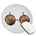 Produktbild Runde Gaming Mauspad Sommer Kokosnuss BH Halloween Kostüm Outfit, Rutschfest Gummi Mauspad Rund Mauspad für Computer Laptop Mousepad