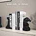 jinhuoba Decorative Bookends Chess Bookends, Black Heavy Book Ends Supports, Unique Book Kends Decor for Office Home Desk Bookrack, 7