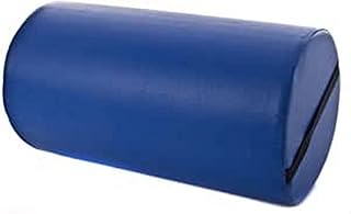 QUIRUMED Cojín Rodillo, 55 x 25 cm, color Azul, Polipiel, Relleno de espuma, para Yoga, para Fitness, para Masaje
