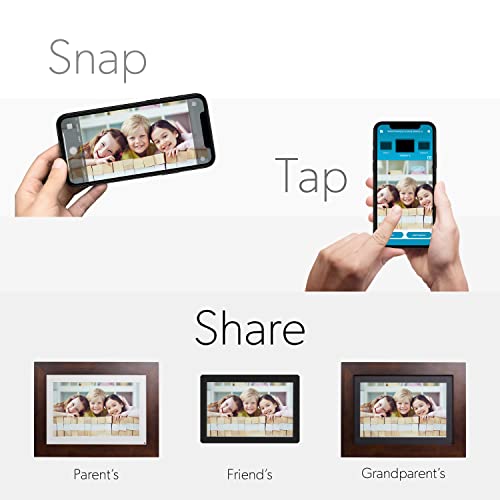 Simply Smart Home Photoshare 8” Wifi Digital Picture Frame, Send Pics From Phone To Frames, 8 Gb, Holds 5,000+ Photos, Hd Touchscreen, Espresso Wood Frame, Easy Setup, No Fees #TOP1