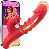 Cacuola KI-Sync Dildo Vibrator mit Stoßen Gleitring, Strukturelle Passung Dildos Sex Spielzeug für die Frau, Vibratorensets für Frauen Klitoris Sexspielzeug mit APP, Vibration für Frauen Doppeldildos