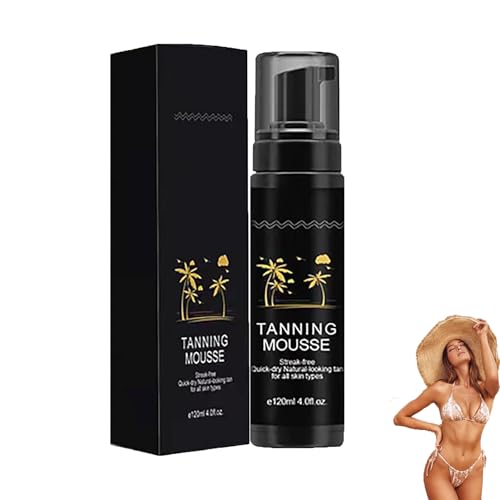 Mousse Autobronceador,Bronceado Progresivo sin Sol,Autobronceador Facial y Corporal,Absorción Rápida,Brillo Natural,Deja la Piel Suave y Tersa para Todo Tipo de Pieles,120ml