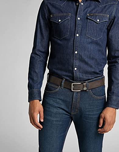 Lee Small Logo Belt Cintura Uomo, Marrone (Dark
