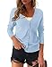 a.Jesdani Womens Cardigan Sweaters Long Sleeve Button Down Soft Cardigan Sweaters for Women Light Indigo M