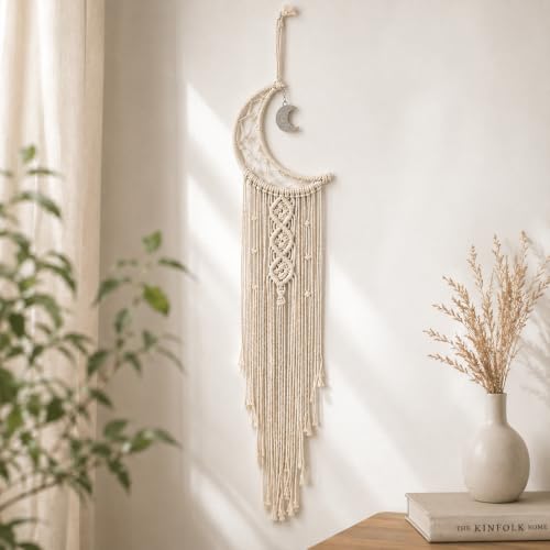 Image of Nostrae by Ekhasa Macrame Wall Hanging Leaves | Boho Wall Hanging Big Size | Handmade Macrame Wall Decor for Bedroom, Living Room, Balcony & Nursery | Boho Theme Home Decor Tapestry