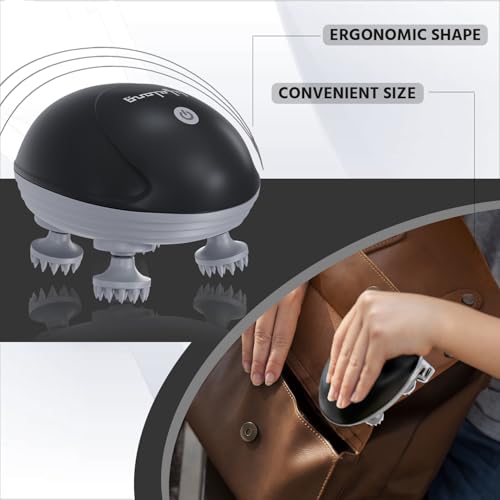 Image of Lifelong Rechargeable Electric Head & Scalp Kneading Massager, 4 Speed Modes, Handheld Portable Head Massager for Hair Growth, Deep Clean and Stress Relieving, (LLM1270, Black)