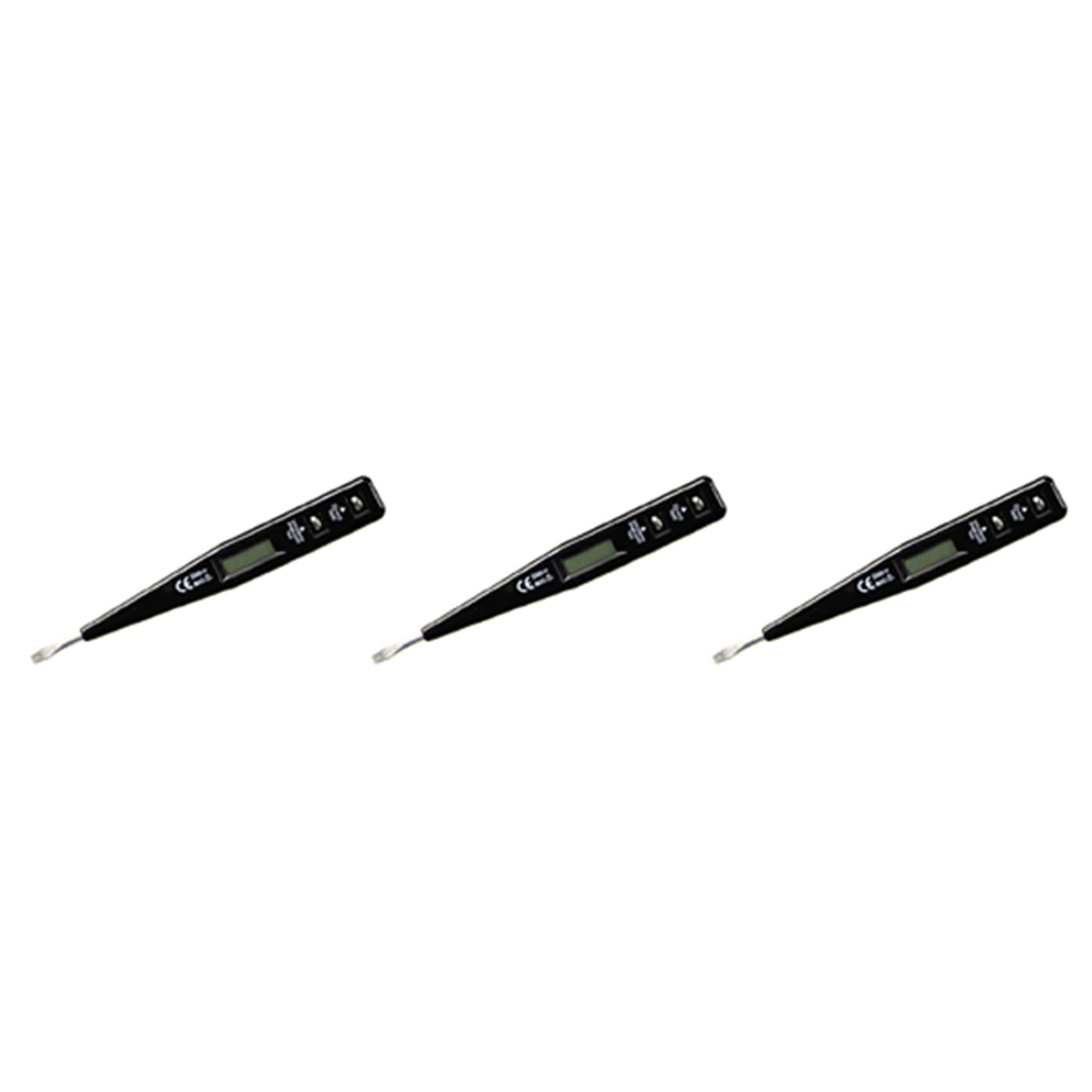 3X Digital Test Pencil Screwdriver Probe Light Voltage Tester Detector 12-220V Electrical Test Pen Voltmeter,Black
