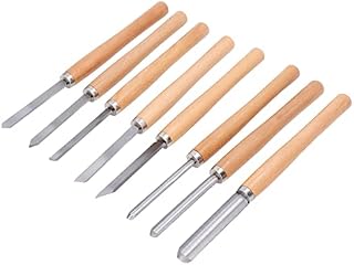 Lathe Chisel Set, Tightly Connection Wear Resistant Lathe Turning Tool Set 65 Manganese Steel and Beech Long Service Life for Woodworking