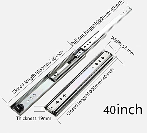 Guías para cajones de alta resistencia contra atascos, rieles de 1000 mm 4