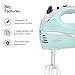 VonShef 5-Speed Hand Mixer - Electric 250W Hand-held Mixer with Turbo Boost Button & Stainless Steel Accessories (Chrome Beater, Dough Hook & Balloon Whisk) for Baking Cookies, Brownies & Cakes - Blue