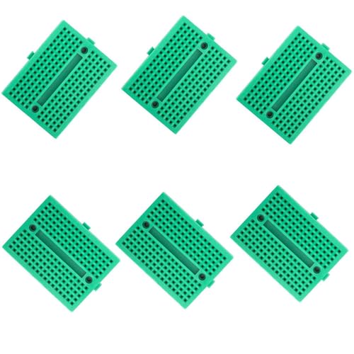 Placa de pan de 170 puntos de conexión, mini kits de prototipos sin soldadura, placa de pan PCB reutilizable para proyectos Arduino y Raspberry PI (6 piezas)