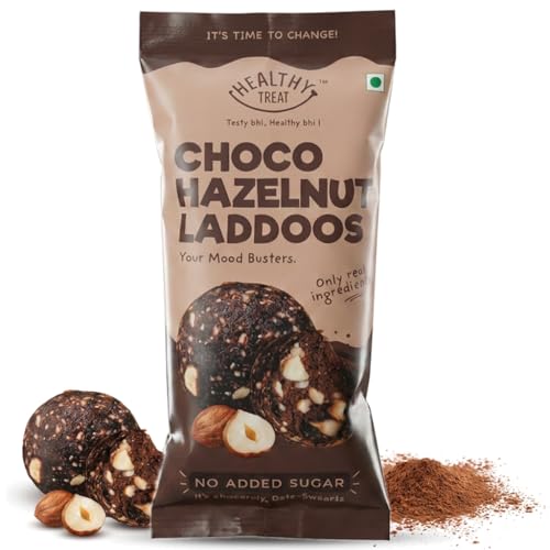 Image of Healthy Treat Premium Hazelnut Chocolate Laddoos | Sugar-Free Energy Balls | High Protein Dry Fruit Laddu | Natural & Gluten-Free | No Added Sugar | (Pack of 5-40gm each)