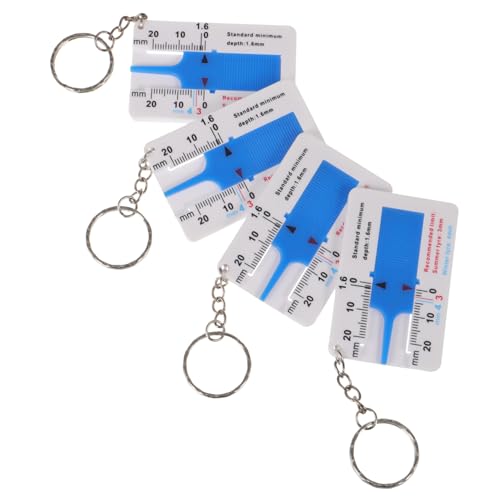 HOLIDYOYO 4pcs Automotive Tire Tread Depth Gauge 0-20mm Plastic Tire Thread Measuring Tool