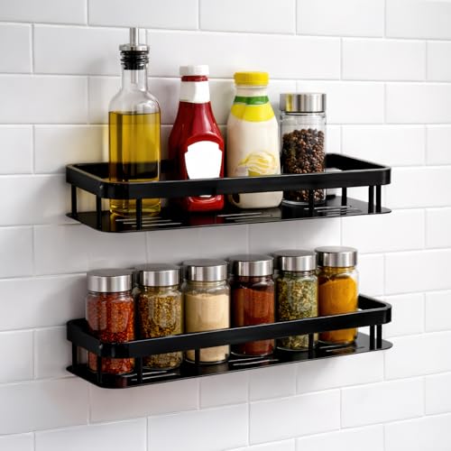 MIORAH 2 Pack Bathroom Organiser Without Drill – Bathroom Shelves...