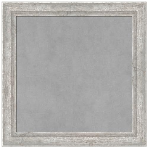 Amanti Art Silver Framed Magnetic Board, 19x19, Modern Office Decor