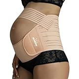 NeoBaby Faja de embarazo ajustable. Soporte barriga de embarazada. Cinturón de maternidad cómodo, transpirable. Alivia dolor de espalda, pélvico. Apoyo perfecto para barriga y pelvis (BEIGE, L)