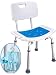 Medokare Shower Chair with Back - Padded Shower Seat for Seniors with Handles and Tote Bag, Shower Bench Bath Chair for Elderly, Handicap Tub Shower Seats for Adults (White Chair)